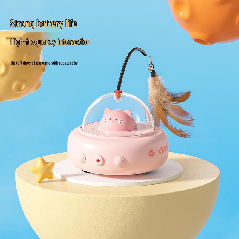 Smart Electric Cat Toy: Self-Playing Laser & Feather Teaser for Kitten Boredom Relief