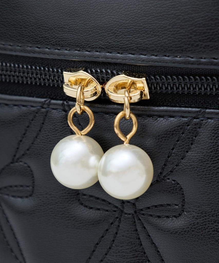 Maison de Fleur gesteppte Würfel-Umhängetasche mit Schleife, Damen, Rosa