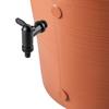 KADAX Réservoir d'Eau de Pluie 240L Avec Kit de Raccordement Terre Cuite Lisse