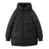 Down cotton-padded clothes women's medium and long bread clothes winter new loose cotton-padded jackets hooded casual cotton-padded jackets