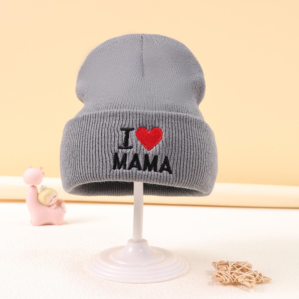 Embroidery Knitted Hat Dopamine Color Warm Windproof Cover Wool Hat Moisture