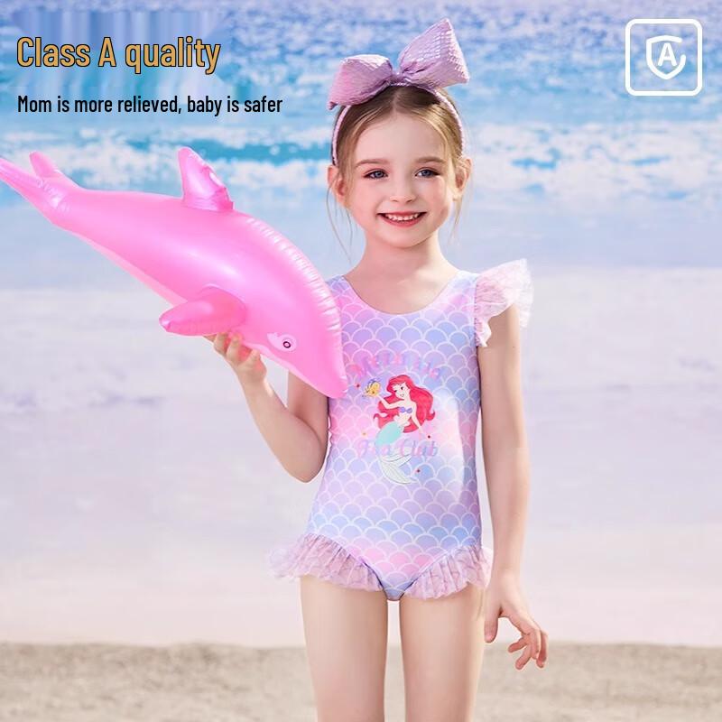Disney Girls' Gradient Mermaid One-Piece Swimsuit Set D35047