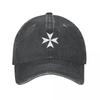 CRUZ MALTA Cruz de Malta Amalfi Cruz de Malta Caballeros Hospitalarios BLANCO sobre NEGRO Gorra de Béisbol Marca de Lujo Gorras Unisex PARA MUJER
