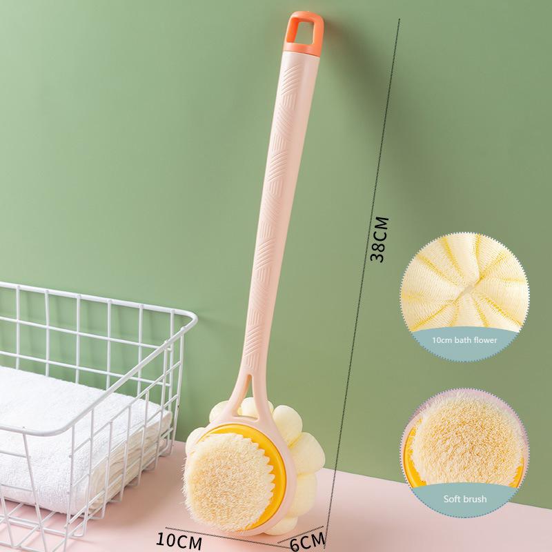 

Щетка для ванны Вещи для ванной Губка для душа с длинной ручкой Отшелушивающее средство Грязевой скраб Товары двойного назначения Бытовая техника розовый
