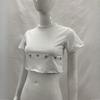 Spring and summer women's short round neck characteristic sexy exposed navel street T-shirt