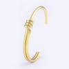 Nidin New Spiral Simple Design Classic Open Cuff Bangle For Women Vintage Bracelet Gold Color Fashion Male Sporty Jewelry Gift