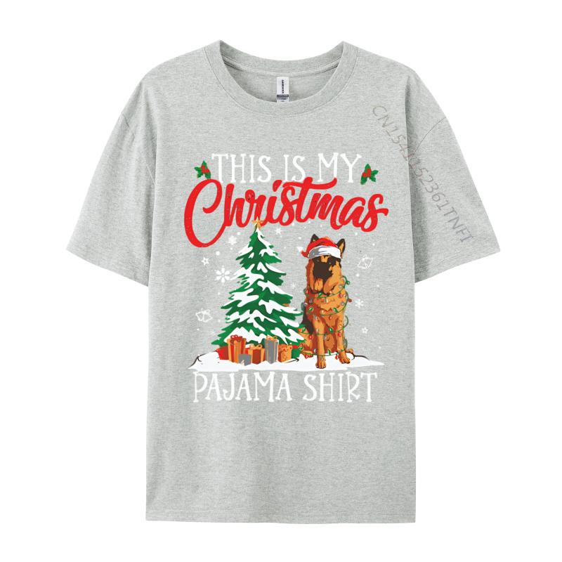 This Is My Christmas Pajama German Shepherd Tshirt Funny Tee Shirt Camisetas Brand Tops T Shirt Male 2024 T Shirt