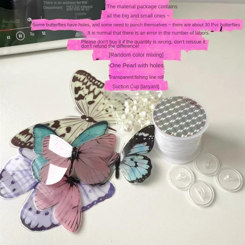 

Door Curtain Decoration, Butterfly Wind Chime, Finished Bedroom, DIY Door Curtain Material Package, No Punching Hanging Curtain