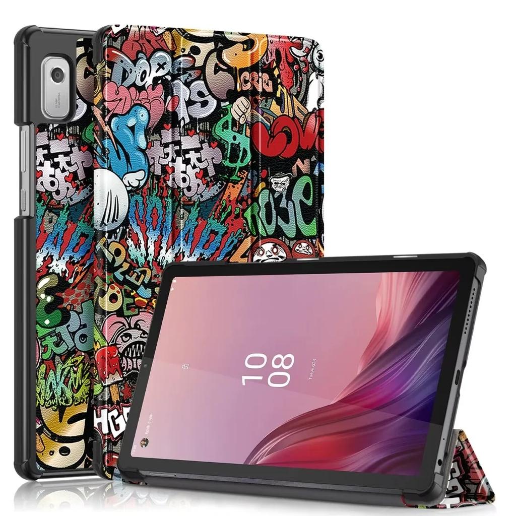 New Tablet Cover for Lenovo Tab M9 2023 Case TB310FU TB310XC 9.0 Inch PU Leather Magnetic Tri-Fold Stand Funda Coque+Film+Pen