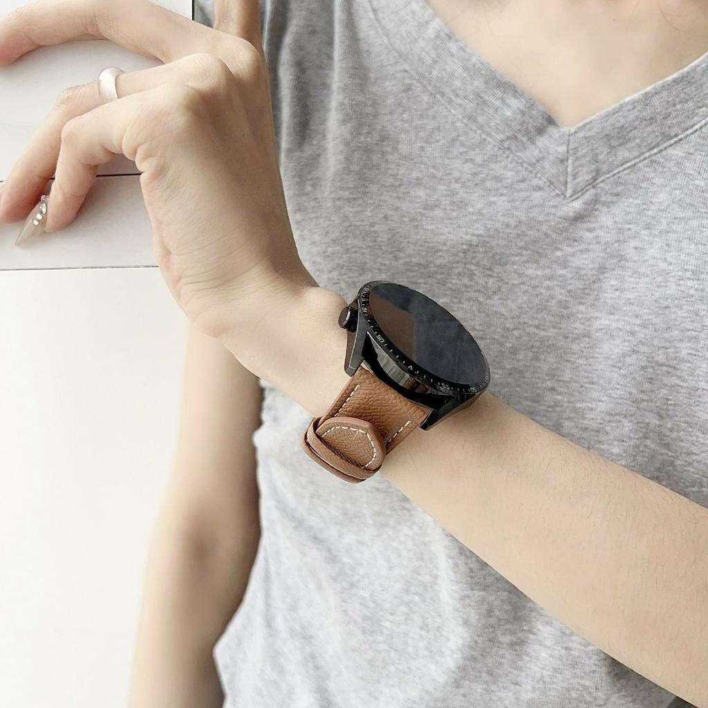 Palm Pattern Leather Watch Bands For Huawei Watch GT 5 46mm Universal 22mm Wrist Strap