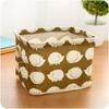 Waterproof Printed Cotton Linen Basket with Handles for Desktop, Sundries, and Small Clothes Storage