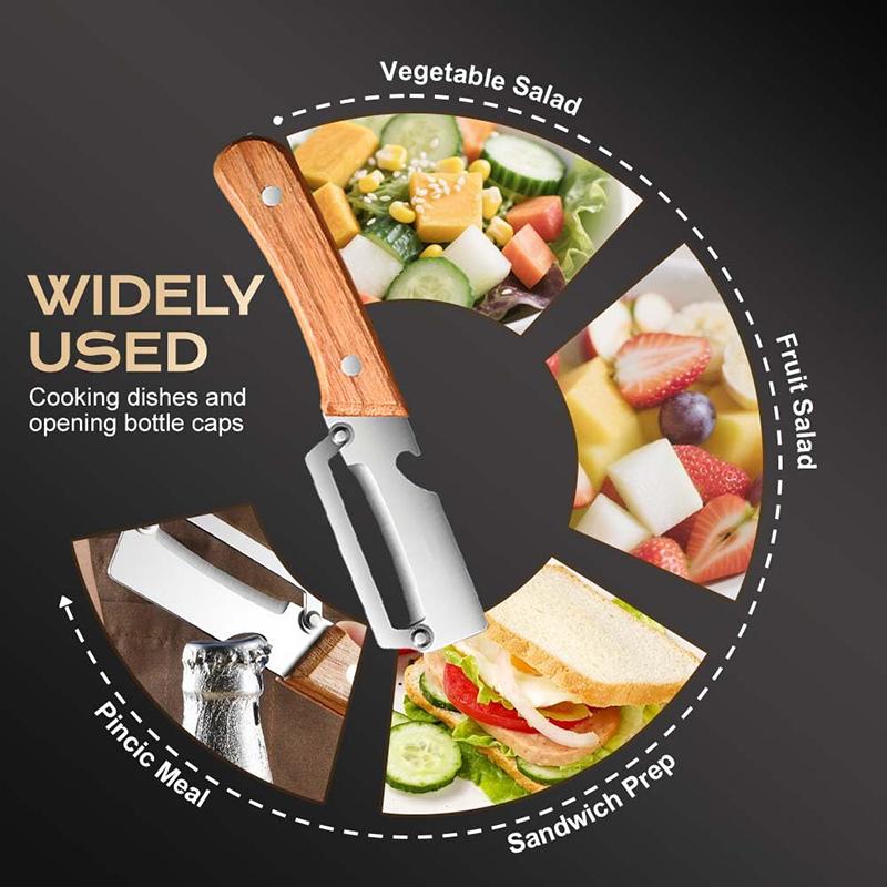 Wooden Multi Functional Vegetable Peeler Kitchen Veggie Fruit Carrot Orange & Potato Peeler With Ergonomic Handle Julienne