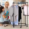 Hexagon Heavy Duty Clothes Rail with Wheels Movable Garment Rail Wardrobe Rack Display Stand for Hanging Garments Dresses Coats