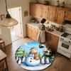 Snowy Day Penguin,Round Area Rug,Carpet Rug for Living Room Bedroom Sofa Playroom Decor,Non-slip Floor Mat