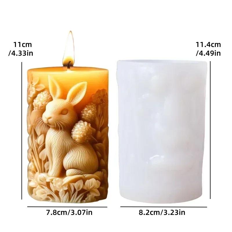 3D Bird branch relief cylindrical candle silicone mold bird Crow leaf branch resin mould Rose flower bird cement gypsum molds