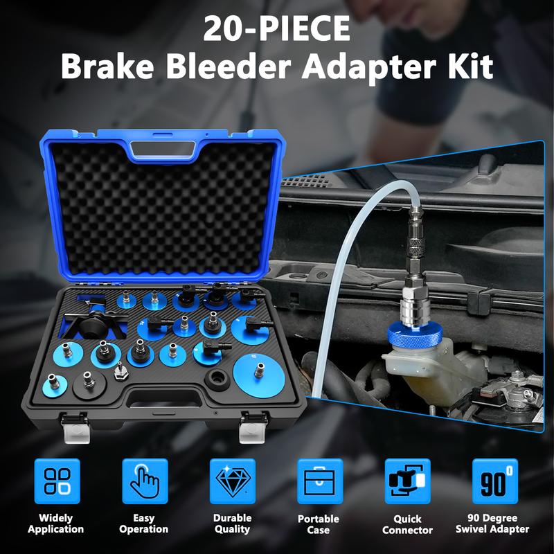 22-piece Brake Master Cylinder Bleed Adapter Kit, Brake Fluid Bleed Adapter Kit, Suitable for Bleeding or Adding Brake Fluid.