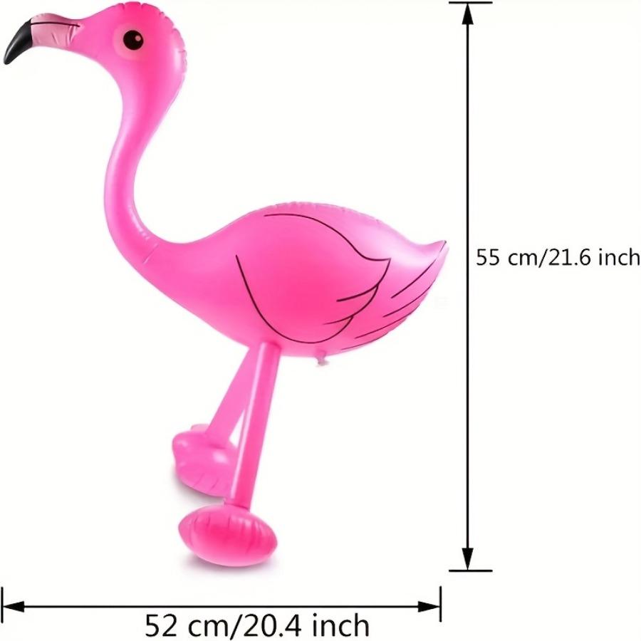 5pcs Inflatable Pink Flamingo Decorations PVC Tropical Party Accessories Swimming Pool Outdoor Activities Party Toys Props