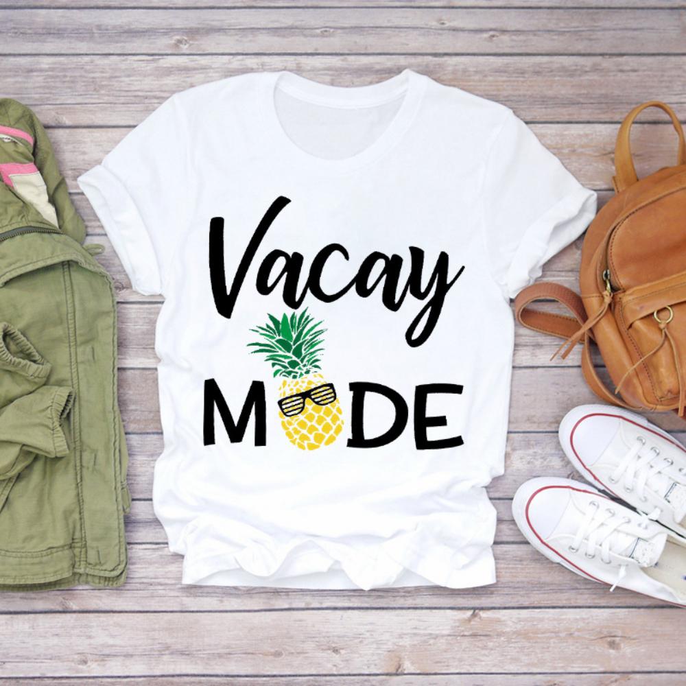Colored Cartoon Fruit Tshirts  Avocado and Pineapple Tshirts Plussize Casual Tshirt Daily Streetwear Women Casual Tops