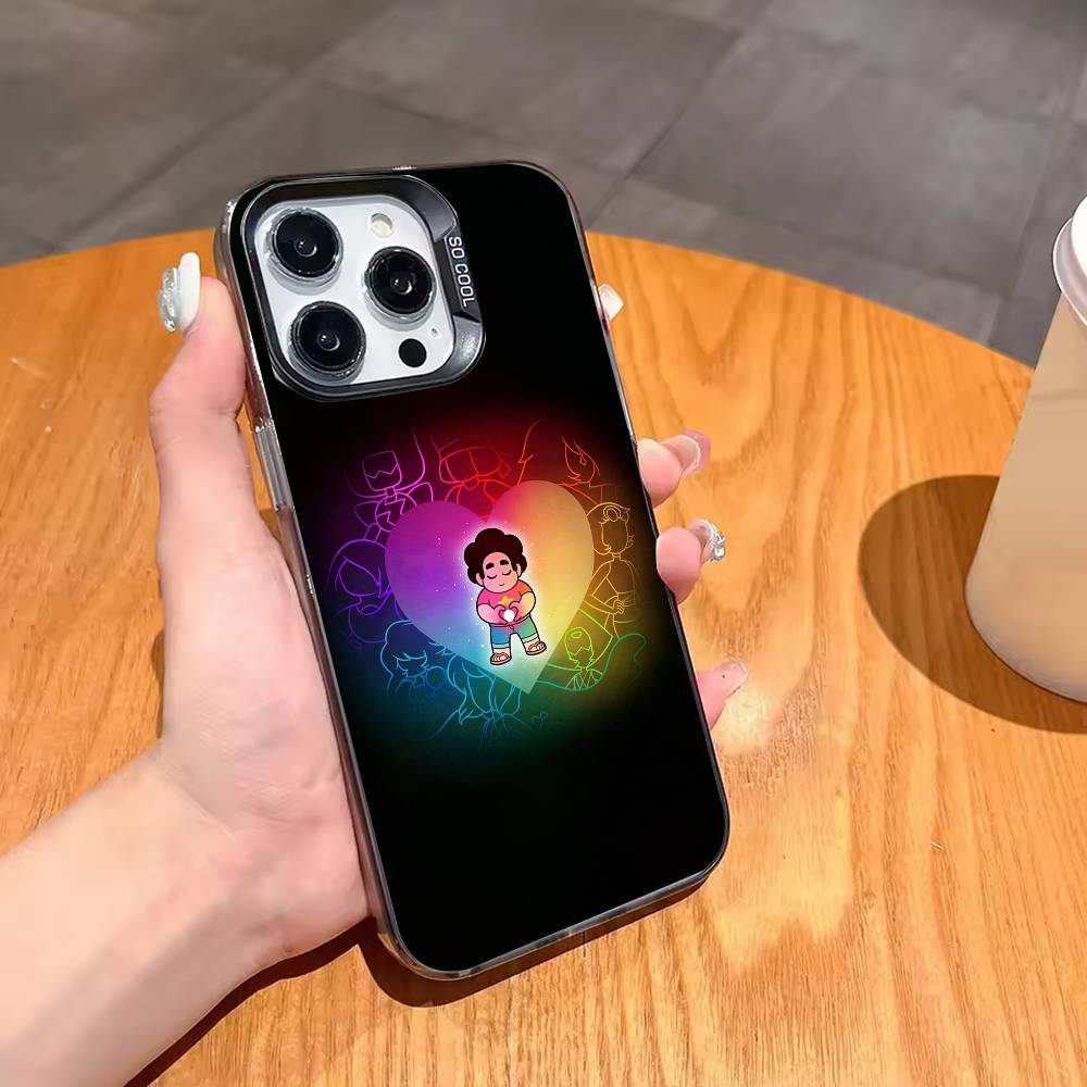 Cartoon Warm S-Steven U-Universe Phone Case For iPhone17,16,15,14,13,12,11,Pro,MAX White Matte Shockproof Cover iPhone12PROMAX