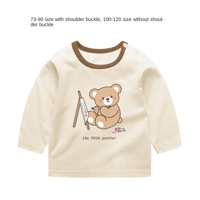 Baby Girl Autumn Long-sleeved T-shirt Baby Cotton Bottoming Shirt Girls Spring and Autumn Tops Small Children Fashionable Autumn Clothes