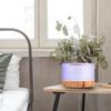 Umidificator Ultrasonic de Aromaterapie de 700 ml cu Lampă în Șapte Culori și Design cu Aspect de Lemn