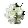 9 Heads Rose Artificial Flowers Multicolor Green Leaves Simulation Flower Rose Silk Petals Scene Landscaping Faux Rose Flower