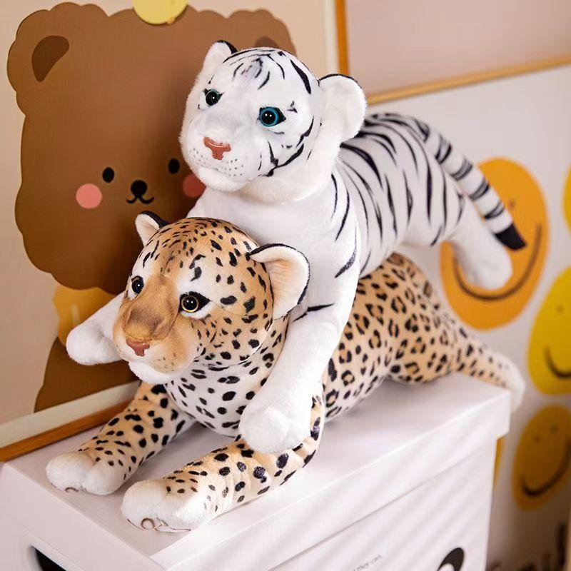 New Simulation Prone Tiger Plush Toy, Leopard Lion Plush Toy, Children's Sleeping Pillow, Cloth Doll