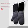 Verlängerte Silikonhandschuhe Ofenhandschuh Doppellagige Ofenhandschuhe Hitzebeständige Mikrowellenhandschuhe Rutschfester Topflappen Grill-Backhandschuhe