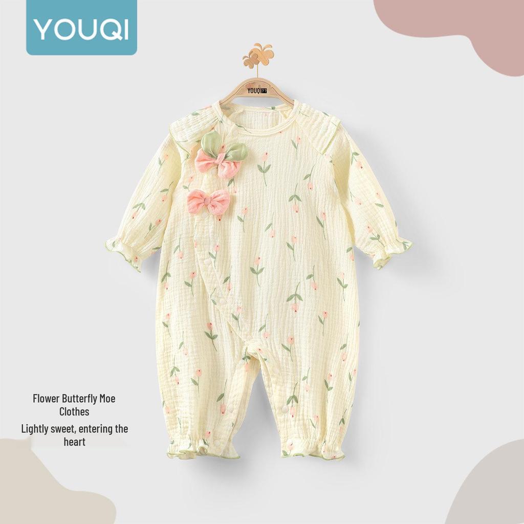 Youqi Baby Bodysuit: New Autumn Pajamas and Home Onesie for Small Month-Olds