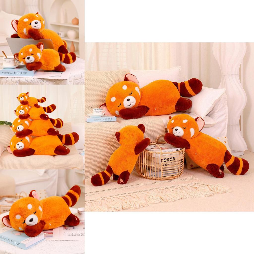 Entzückendes Plüsch-Waschbär-Spielzeug in leuchtend oranger Farbe für Kinder, weich und kuschelig, Geschenk