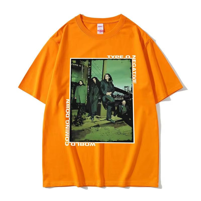 Rock Band Type O Negative Everything Dies World Coming Down Summer Fun Prints T Shirts Men Gothic Tshirt Men Oversized Tshirts