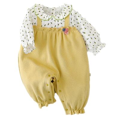 Baby Long Months [Reegoo Peter] Clothes, Sleeve, Romper, Spring, Autumn, Girls, Children's Clothes, Coverall, Baby, Collared, Yellow, 66cm, 3-6