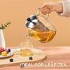1500ml Glass Teapot with Infuser and Lid, 50oz Stovetop Safe Borosilicate Glass Tea Kettle with Removable Infuser for Loose Leaf Tea, Herbal Tea,