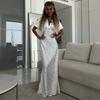European and American women's clothing summer new sweet small fresh V-neck floral slim and thin long dress