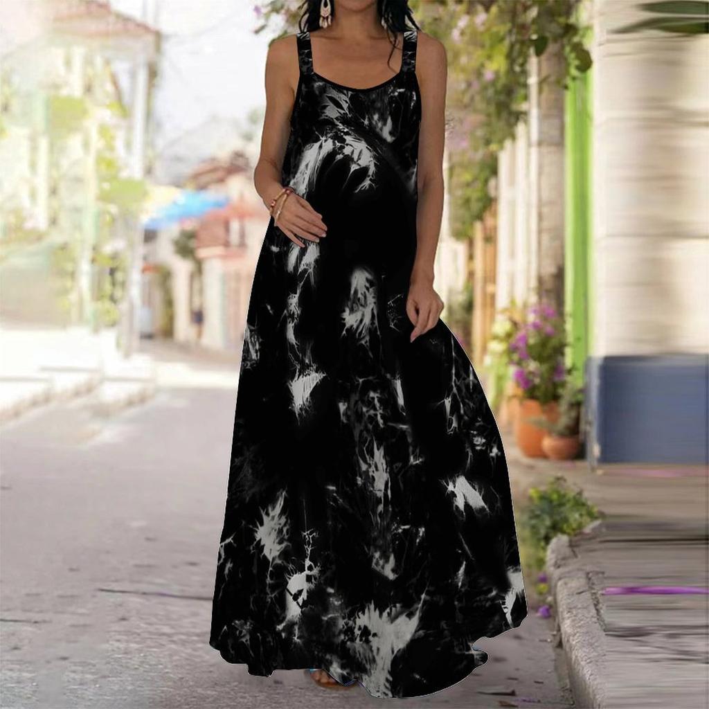 Women's Slip Dress Maxi Long Dress Geometric Tie Dyeing Print Stitching Print Dress Spring & Summer Leisure Vacation