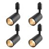 Kyodo Lighting 4-Piece Set of Integrated LED Spotlights for Duct Rails, 60W Equivalent, 850lm, Warm White (GT-GD-10WW-B-4B), Black. Stylish 10W COB