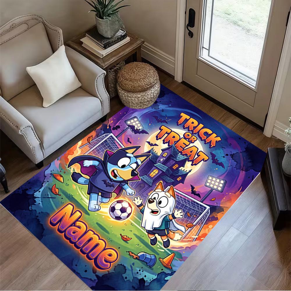 Halloween Night Adventure Customized Name Floor Rug Office Rug Suitable for Game Room Dormitory Dining Room Bedrooms Anti-slip Rug Decorate Offices