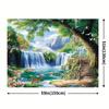 2D-Natur-Wandteppich mit Wasserfall, Hirschen und Seelandschaft als Hintergrundstoff für das Wohnzimmer