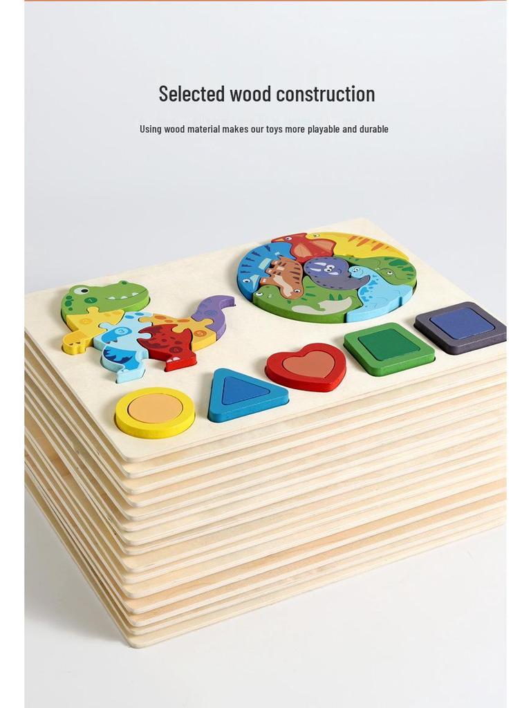 3D Geometric Animal Shape Puzzle Board for Early Education and Shape Matching