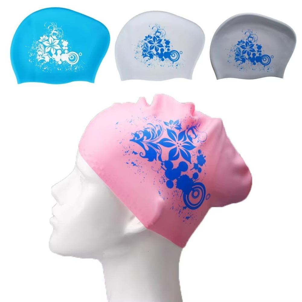 

Ear Protection Swimming Cap Enlarged Safe Swimming Hat New Silicone Swimming Hat озеро синього кольору