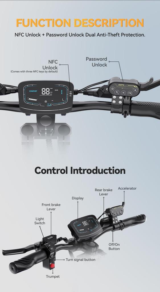 Electric Scooter Foldable OOTD T90 3000W*2 Dual Motor 85Km/h Top Speed Electric Scooter For Adult 60V 31.2AH 100Km Range