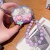 Gradient Cute Bow DIY Flower Earphone Case Crystal Pendant For Samsung Galaxy Buds 2 3 Pro Live FE Cover Earbuds Accessories