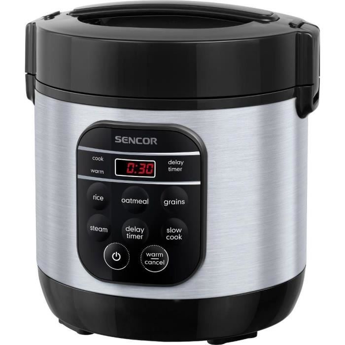 Octopia Rijstkoker Sencor SRM 0650SS - 5 kookmodi - Stoomkoken inbegrepen - 600 ml - Zwart/Zilver