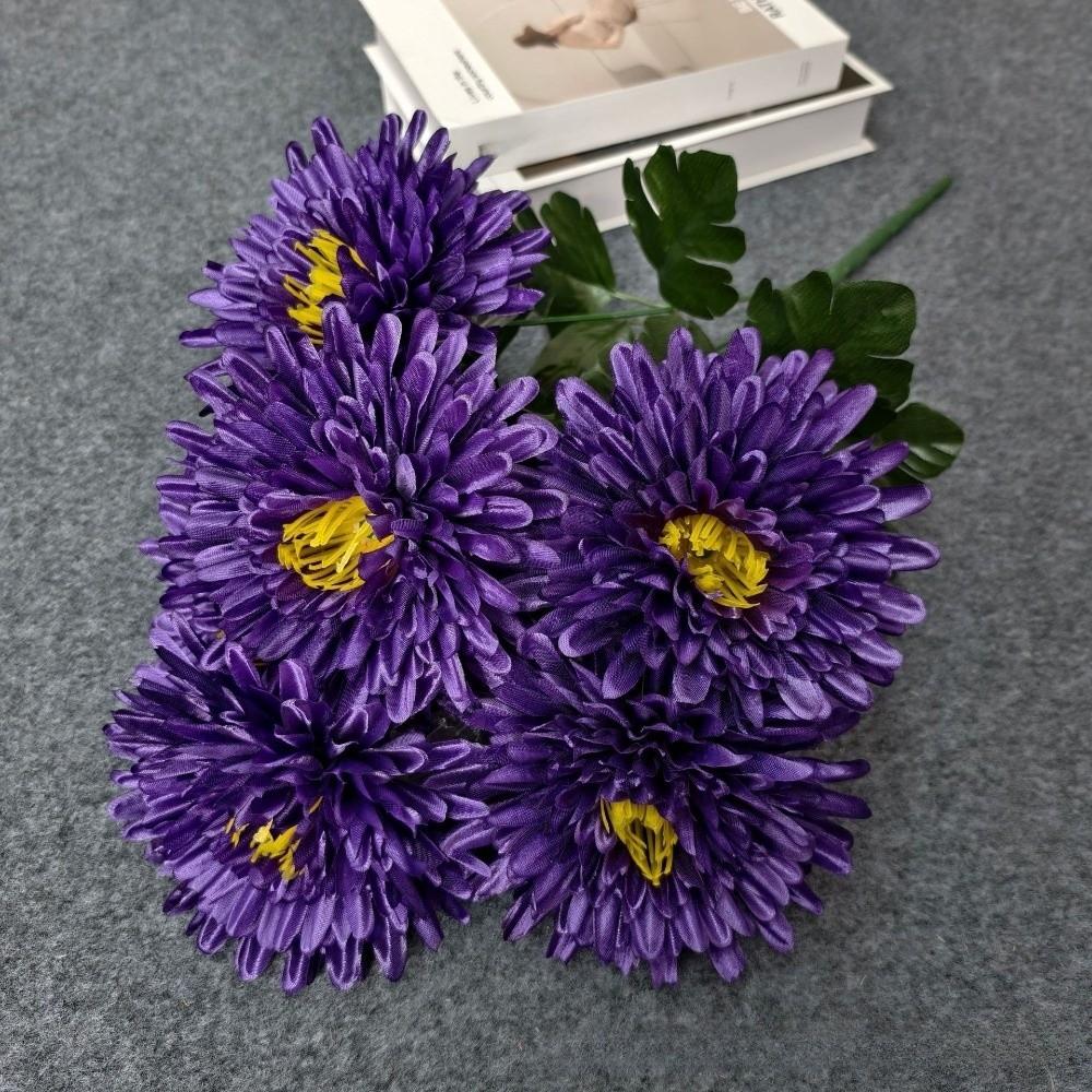 New 7 Heads Artificial Chrysanthemum Polychrome Large Fake Flower Anti-fading DIY Chrysanthemum Bouquet Home Decor