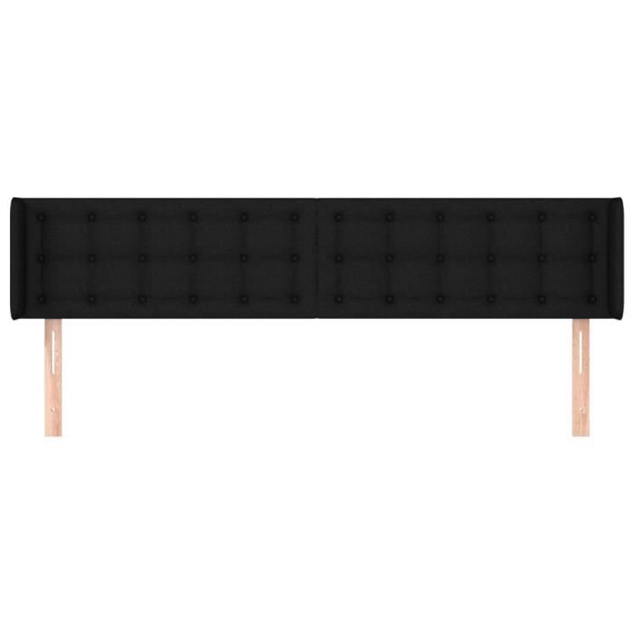 VidaXL Tête de lit avec oreilles Noir 163x16x78-88 cm Tissu3119210