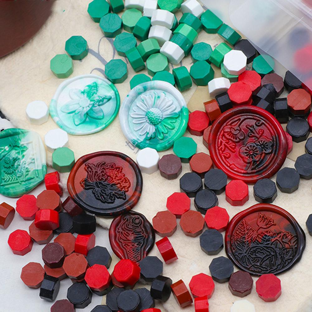 Stamp Beaded Waxes Octagon DIY Manual Account 100 Pieces Retro Decor Craft Ornaments for Envelope Gifts Invitation Card Supplies