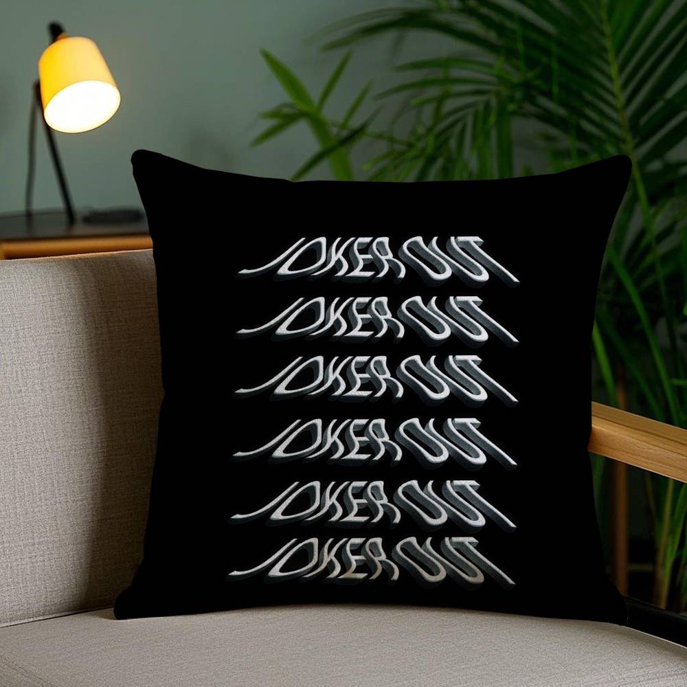 J-Joker O-Out Band Pillow Case Sofa Short Plush Double-sided HD Printing Room Home Office Gift Cushion Cover