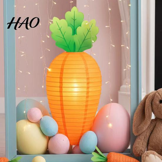 Easter Carrot Paper Lanterns Lantern, Hanging Decor for Kindergarten Classroom, Indoor Party Ceiling Decorations Kids Birthday Suspended Ornament,
