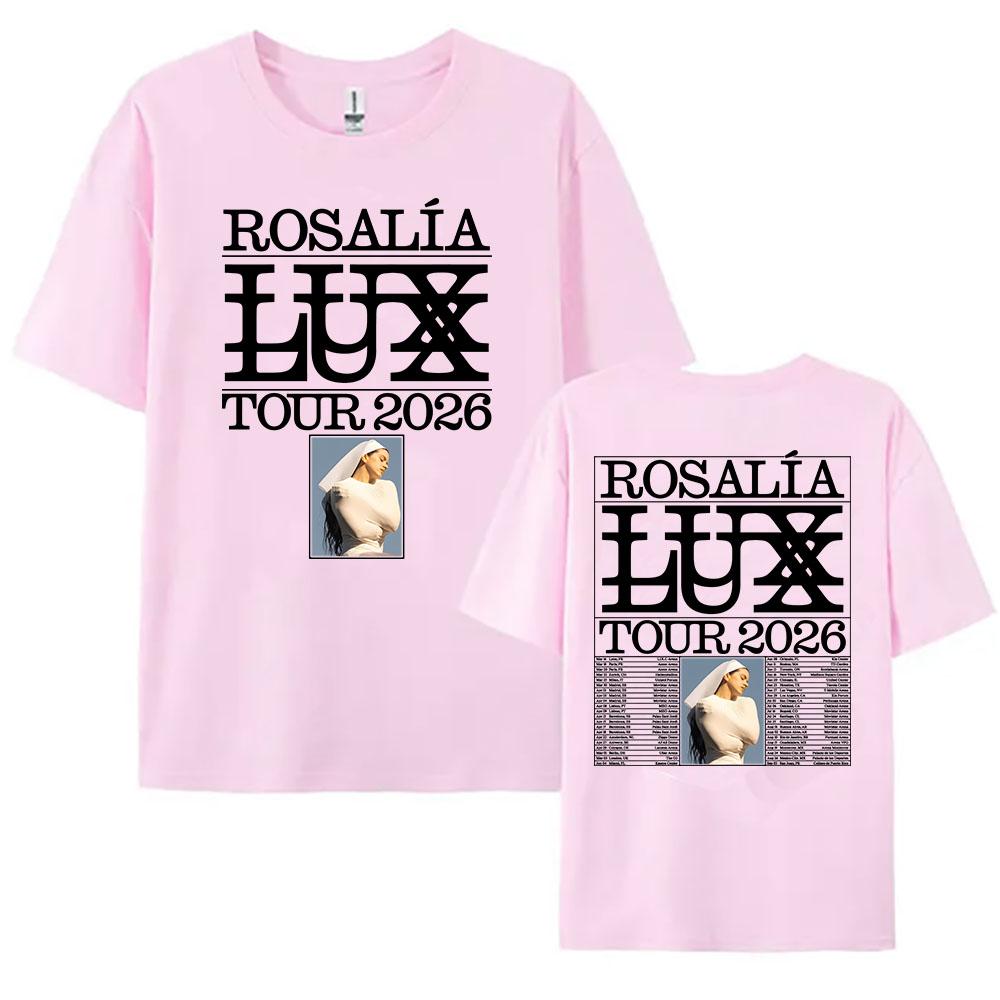 Rosala Rosalia LUX Tour Tshirt Cotton Short Sleeve Loose Female Tshirts Unisex Streetwear Fashion Singer Graphic Clothing