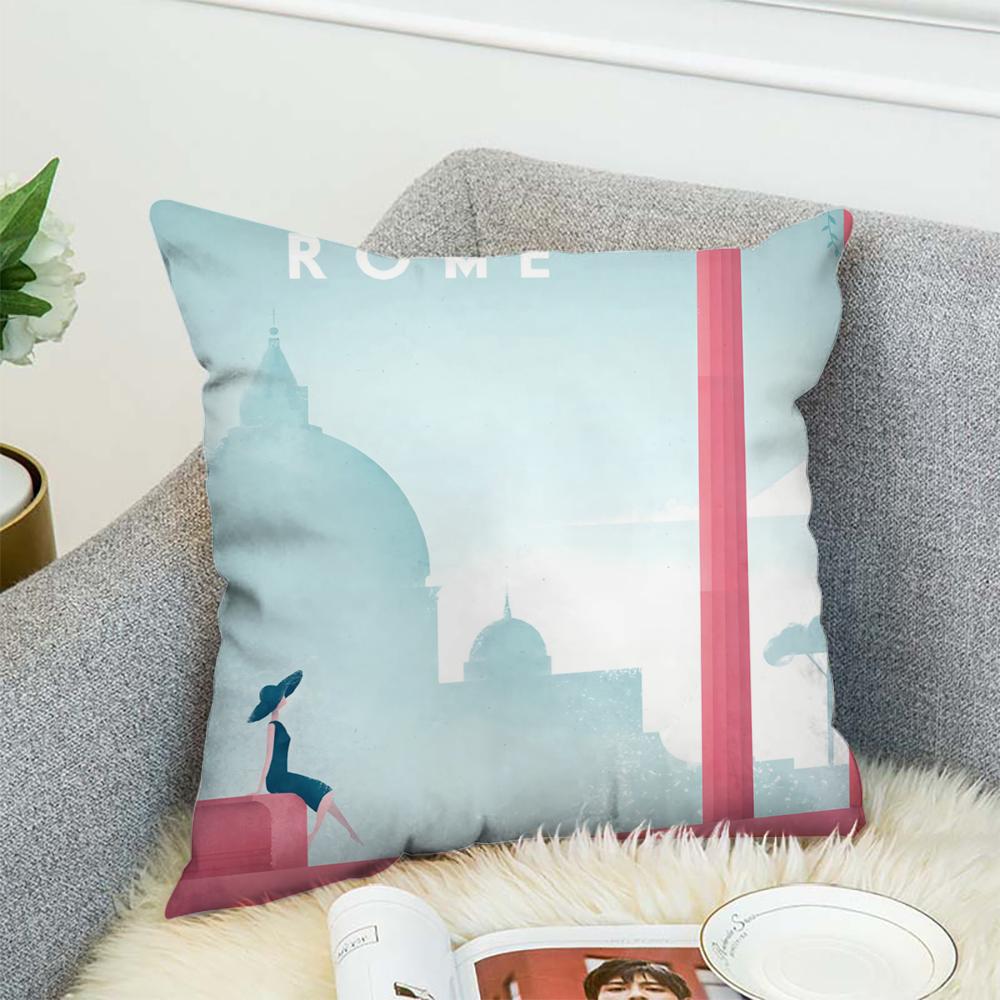 H-Henry Art Pillow Case For Car Sofa Decorative Home Double-sided Print Plush Square Throw Pillow Cushion Cover